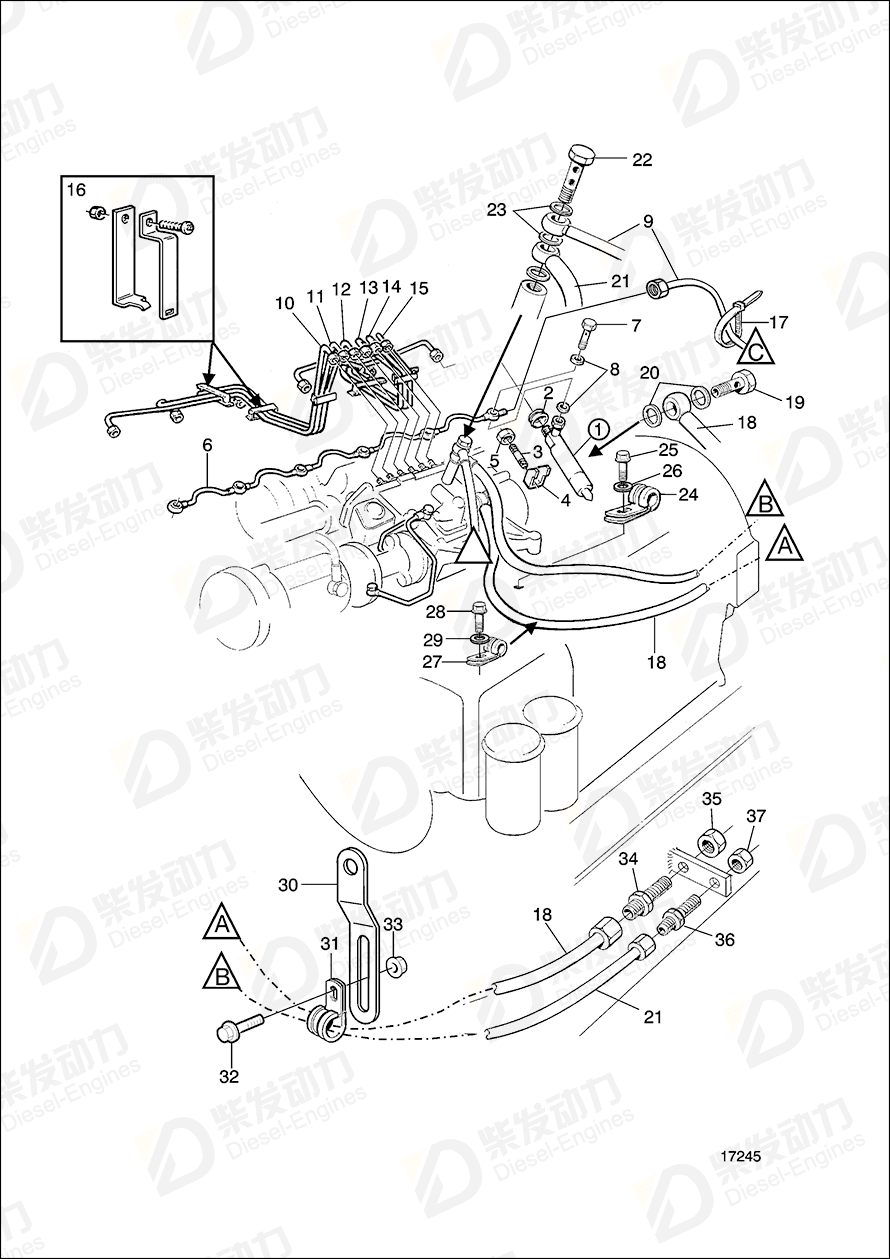 VOLVO Nipple 957082 Drawing